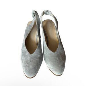 Caslon Jade Leather Block Heel Slingback Pumps Sky Blue Women’s Size 9M